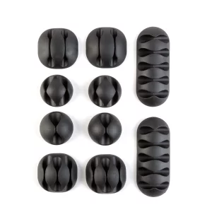 Wire fixing kit - self-adhesive - black - 10 pcs / package Delight 05557