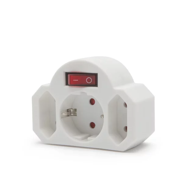 1+2 wall distributor - with switch Delight 05674