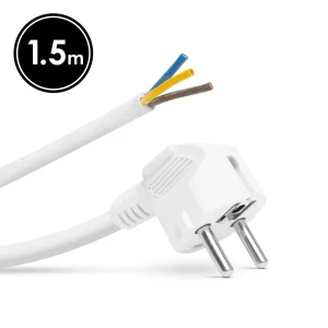 Self assembly mains plug - with 1.5 m cable - 3 x 1.5 mm² - white Delight 05941A