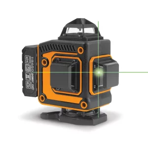Lézeres szintező szett - max 15 m - 16 zöld lézer - 3D/360° - 2 akkumulátor, 2 konzol, szemüveg Handy 10058