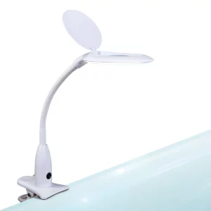 Asztali LED lámpa - nagyítóval - csipeszes - fehér Handy 10800