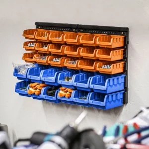Wall mounted organizing boxes - 30 plastic boxes - 640 x 375 x 175 mm Handy 10949