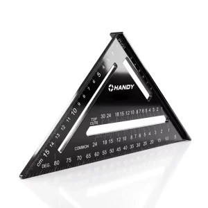 Right angle ruler and protractor – 18.5 cm – metal Handy 11001