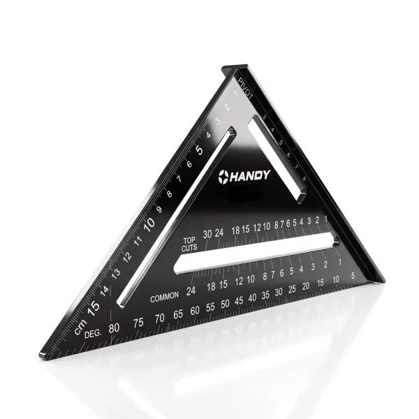 Right angle ruler and protractor – 18.5 cm – metal Handy 11001