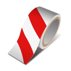 Veszélyt jelző ragasztószalag - piros / fehér - 50 mm x 33 m Handy 11078B