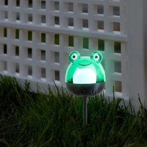 LED-es szolár lámpa - béka - hidegfehér - zöld - 150 x 50 x 50 mm Garden of Eden 11240D