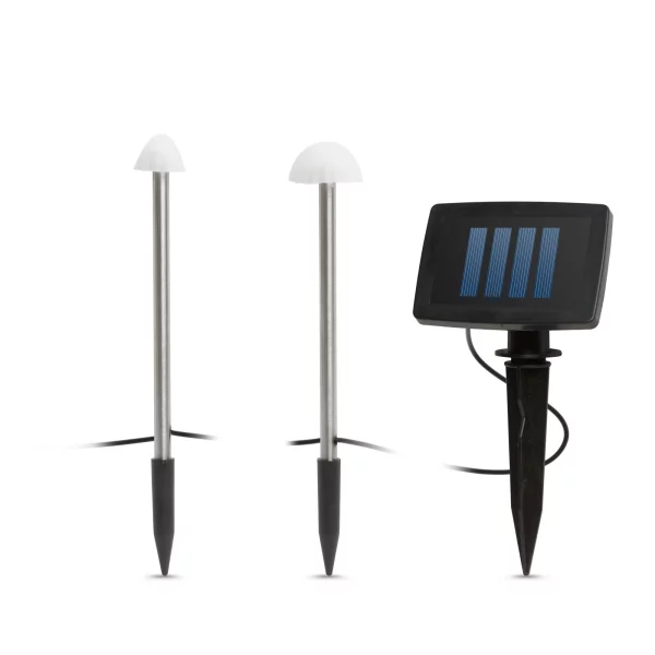 LED-es szolár lámpa - 12 db mini gomba - melegfehér - 28,5 cm x 4 m Garden of Eden 11243