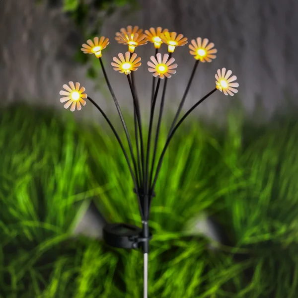 Leszúrható szolár lámpa - kamilla - 10 melegfehér LED - 80 cm Garden of Eden 11272