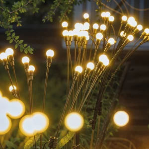 Leszúrható szolár lámpa - szentjánosbogár - 8 melegfehér LED - 70 cm Garden of Eden 11273