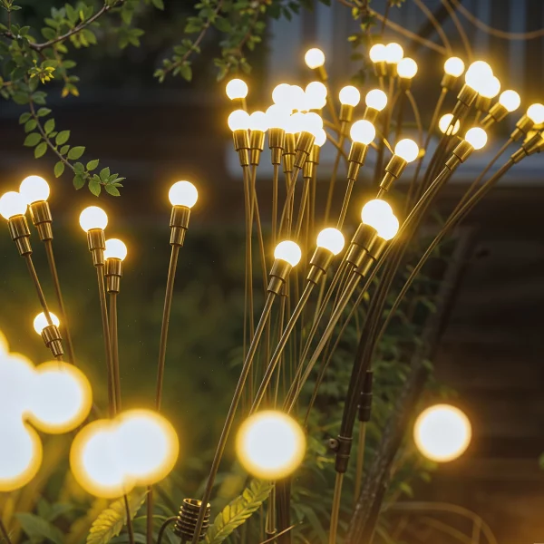 Leszúrható szolár lámpa - szentjánosbogár - 8 melegfehér LED - 70 cm Garden of Eden 11273