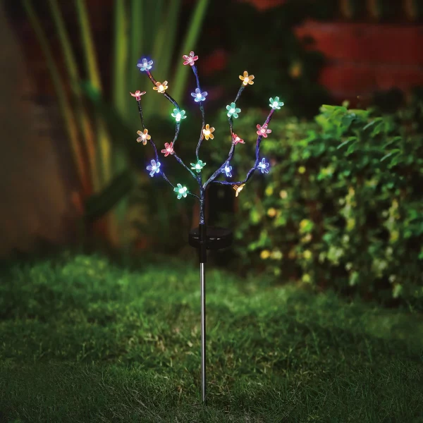 Leszúrható szolár virág - 20 színes LED - 65 cm Garden of Eden 11274