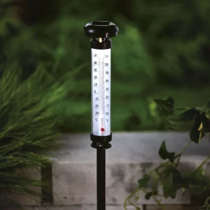 Szolár kerti hőmérő - hidegfehér LED - 6,3 x 44,5 cm Garden of Eden 11279
