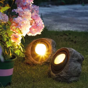 LED-es kültéri szolár lámpa - szikla, kő - fehér SMD LED - 20 x 12 x 16 cm Garden of Eden 11389C