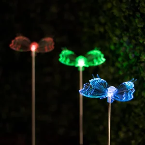 RGB LED-es szolár lámpa - pillangó Garden of Eden 11393