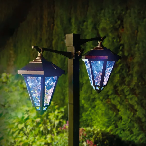 LED-es szolár lámpa - kandeláber - 137 cm - fekete - hidegfehér Garden of Eden 11404B