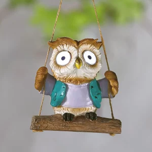 Felakasztható szolár dekoráció - bagoly - 2 fehér LED - 10 x 6 x 28 cm Garden of Eden 11428E