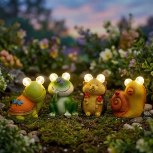 Szolár állatfigurák - 4 féle - 2 melegfehér LED - 9 cm Garden of Eden 11429A