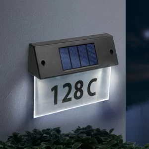 Szolár házszámfény - átlátszó plexi - hidegfehér LED - 22 x 16,5 x 5 cm Garden of Eden 11446C