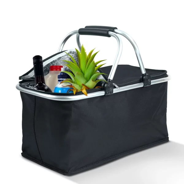 Thermo összecsukható bevásárlókosár - 49 x 28 x 25 cm - 21 L - fekete Bewello 11549A