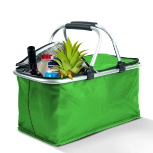 Thermo összecsukható bevásárlókosár - 49 x 28 x 25 cm - 21 L - zöld Bewello 11549B
