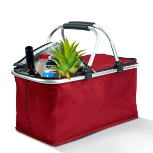 Thermo összecsukható bevásárlókosár - 49 x 28 x 25 cm - 21 L - piros Bewello 11549C