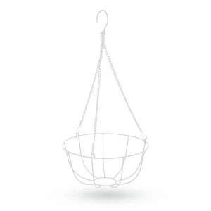 Akasztható fém kosár - virágcserépek rögzítéséhez - 25 cm - fehér Garden of Eden 11566A