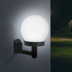LED-es szolár fali lámpa - hidegfehér - fekete - műanyag Garden of Eden 11710