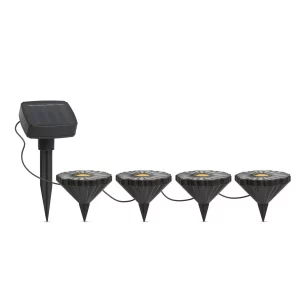Leszúrható LED szolár - virágok - színes - fekete - műanyag - 360 cm Garden of Eden 11732