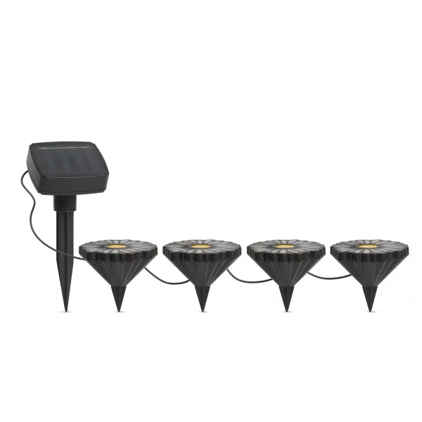 Leszúrható LED szolár - virágok - színes - fekete - műanyag - 360 cm Garden of Eden 11732