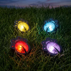 Leszúrható LED szolár - katica - színes - fekete - műanyag - 9 x 9 x 8,5 cm Garden of Eden 11732C