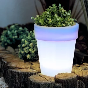Szolár virágcserép - 4 hidegfehér LED - 16,5 x 19 cm Garden of Eden 11739