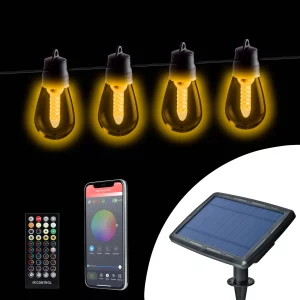 Smart szolár fényfüzér - 25 db fehér LED - állítható színhőmérséklet - 13,6 m - bluetooth 11744