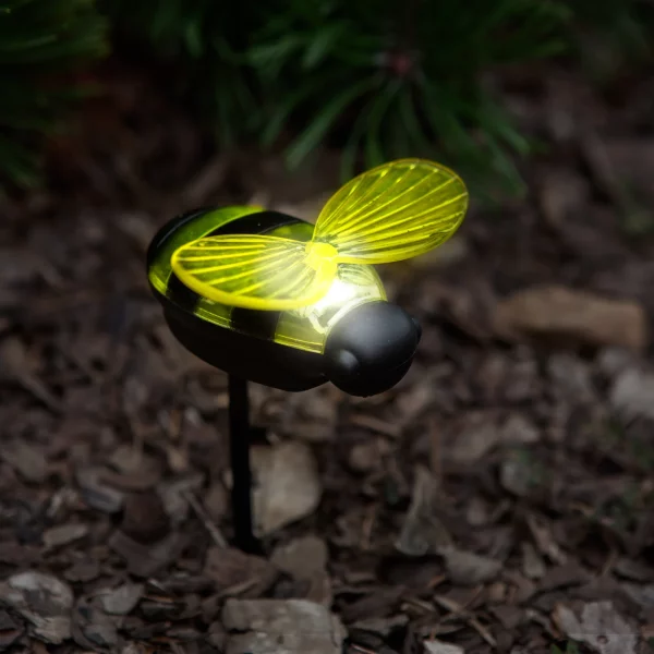 Leszúrható szolár lámpa - méhecske - 8 x 7,5 x 14,5 cm - Fehér LED Garden of Eden 11752