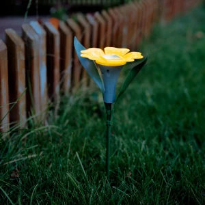 Leszúrható szolár virág - 3 szín - 30 x 10 cm - fehér LED Garden of Eden 11754