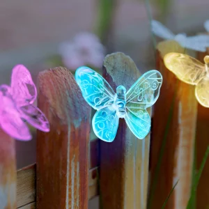 LED szolár fényfüzér - pillangó - 2 m - 10 színes LED Garden of Eden 11758A