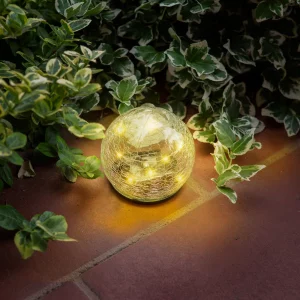 Leszúrható szolár üveggömb - 10 cm - 10 melegfehér LED Garden of Eden 11760A