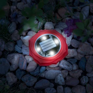 LED-es leszúrható szolár lámpa - piros - hidegfehér - 11,5 x 2,3 cm Garden of Eden 11767A