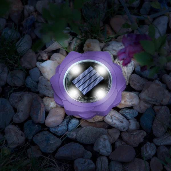 LED-es leszúrható szolár lámpa - lila - hidegfehér - 11,5 x 2,3 cm Garden of Eden 11767C