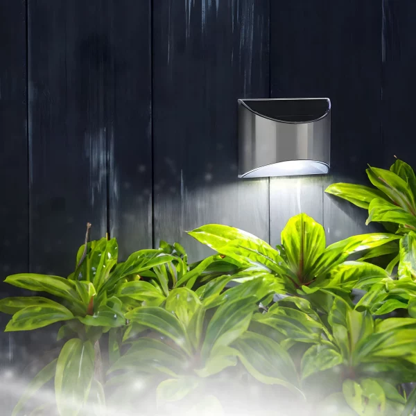 Szolár lámpa - fali - 10 x 5 x 8 cm - 4 fehér SMD LED Garden of Eden 11783