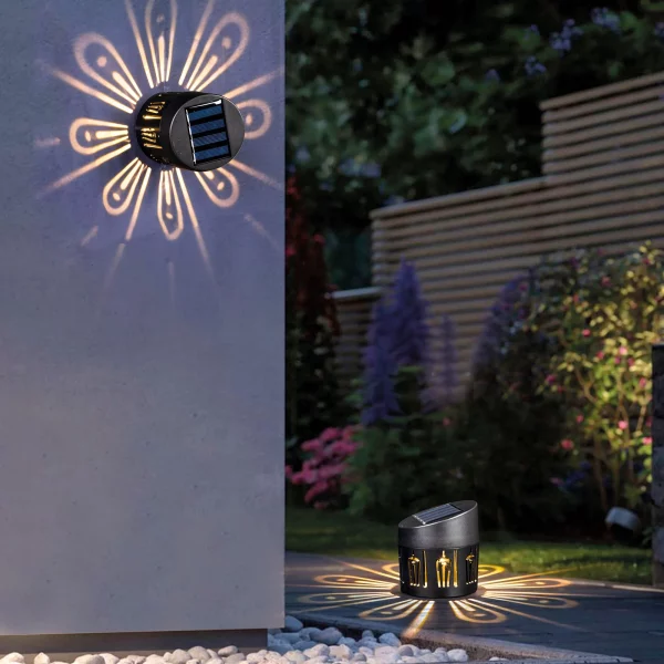 Szolár dekorlámpa - fali / álló - 8 x 9 cm - 1 melegfehér SMD LED Garden of Eden 11784