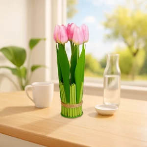Műnövény dekoráció - tulipán - rózsaszín - 26 x 6,5 cm Vog und Arths 11897C
