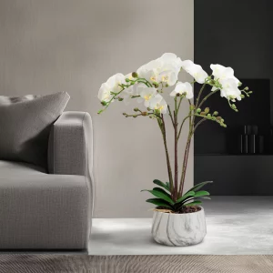 Műnövény dekoráció - orchidea - fehér - 58 cm Vog und Arths 11900B