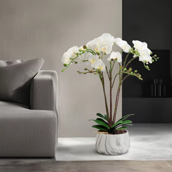 Műnövény dekoráció - orchidea - fehér - 58 cm Vog und Arths 11900B