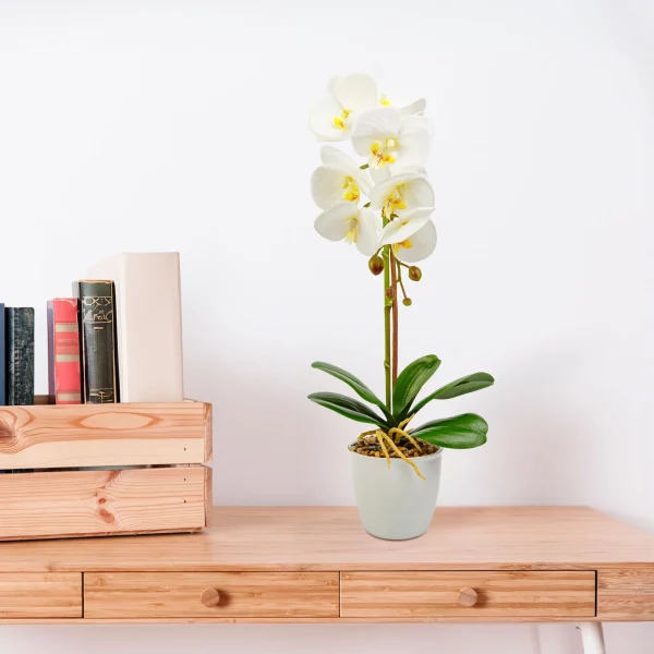 Műnövény dekoráció - orchidea - fehér - 48 cm Vog und Arths 11901B