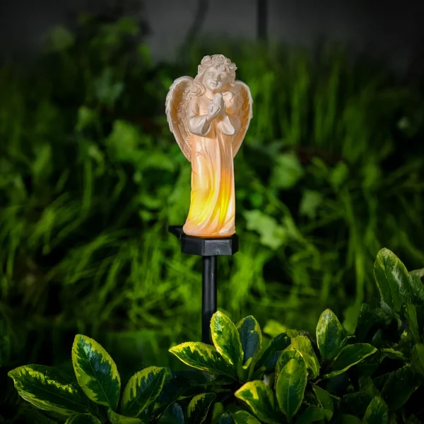 Solar little angel – with bird – 1 warm white LED – resin – 48 x 11 x 6.5 cm Garden of Eden 13002C
