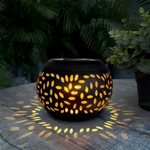 Szolár dekor lámpa - lángeffekttel - 12 sárga LED - 15 x 15 x 11 cm Garden of Eden 13010