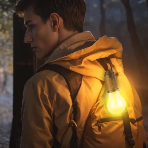 Akasztható szolár lámpa - villanykörte alakú - USB-C - 100 lumen - 400 mAh Phenom 18585