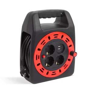 Kábeldob műanyag tartóval - 3 x 1,5 mm² + 2 x USB - 15 m Delight 20241