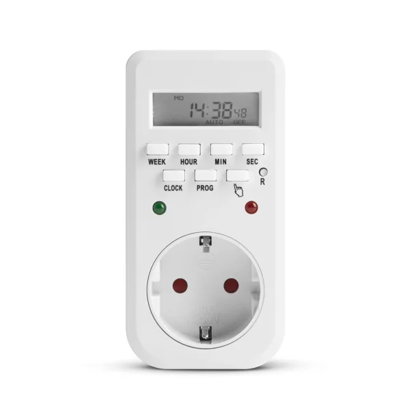 Digitális kapcsolóóra - visszajelző LED-del - 250V - 16A Delight 20298B