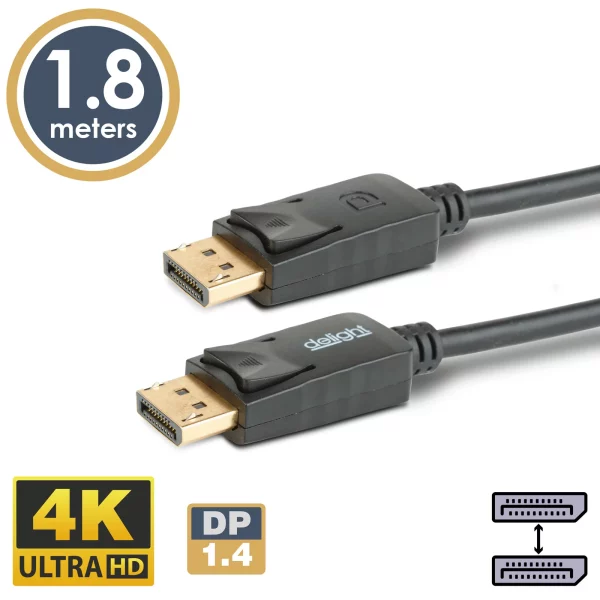 DisplayPort - Displayport kábel - 1.4 - 4K - 1,8 m Delight 20333B